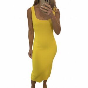 House Of Harlow 1960 Size SM Yellow Knit Tank Dress